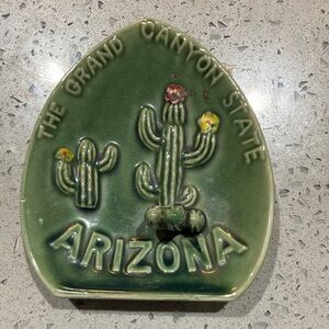 Green Arizona Souvenir Plate vintage ashtray